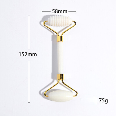 Natūralus nefrito ritininis masažuoklis veidui, kūnui nugarai, pėdų masažo voleliu, veido pakėlimą mažinantis raukšles dvipusis gua sha nefrito akmuo