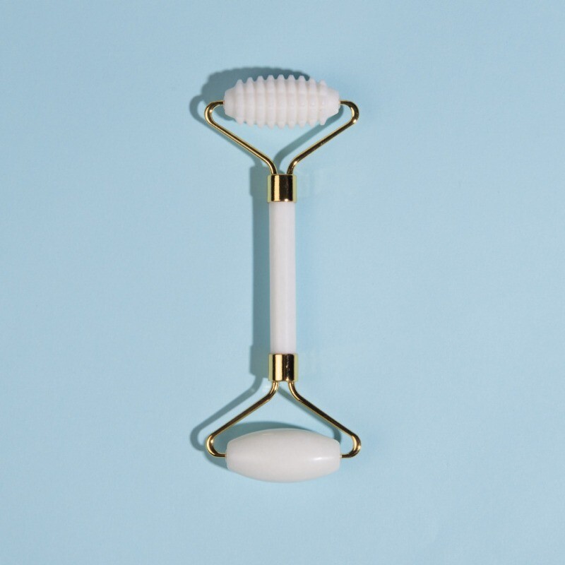 Natūralus nefrito ritininis masažuoklis veidui, kūnui nugarai, pėdų masažo voleliu, veido pakėlimą mažinantis raukšles dvipusis gua sha nefrito akmuo