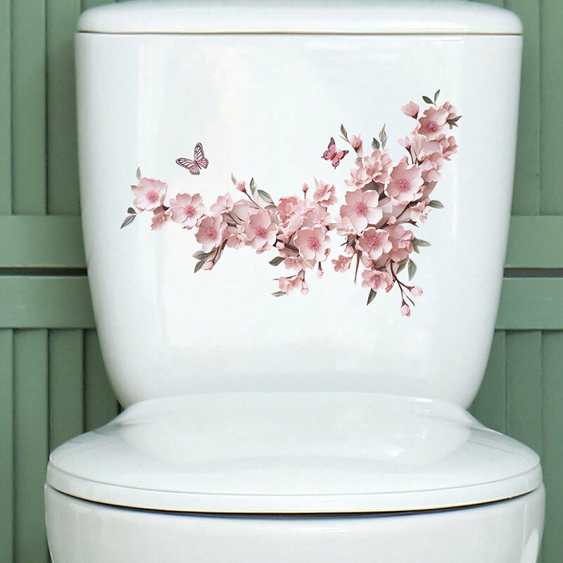 Užsienio prekybos modeliavimas trimatis gėlė drugelis vonios tualeto tualeto lipdukas namų dekoravimas sienų lipdukas lipdukas lipnus