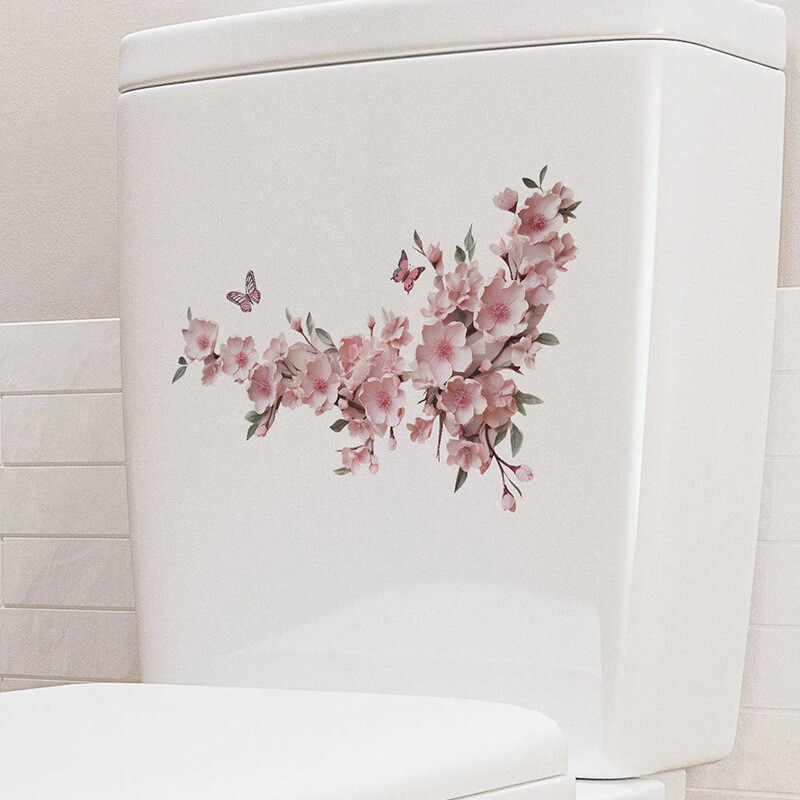 Užsienio prekybos modeliavimas trimatis gėlė drugelis vonios tualeto tualeto lipdukas namų dekoravimas sienų lipdukas lipdukas lipnus