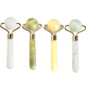 Natūralus nefrito veido voleliu masažuoklis veidui, kaklui, kūnui, akių masažui, stabdantis senėjimą raukšles liekninantis masažo terapijos SPA odos priežiūros įrankis