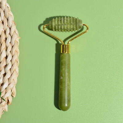 1 vnt Xiu Yu Jade Roller Veido Ridged Roller Odos Masažo Roller Veido Grožio Indelis Natūralūs Xiuyu plono veido įrankiai