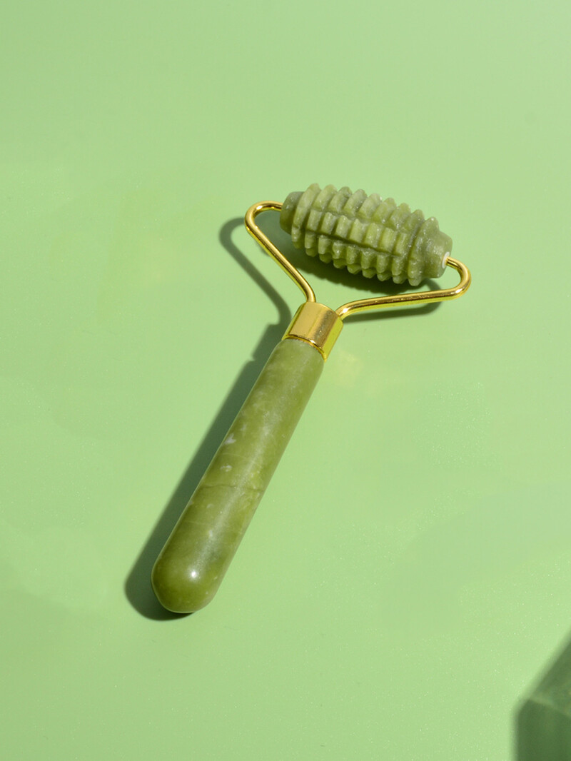 1 vnt Xiu Yu Jade Roller Veido Ridged Roller Odos Masažo Roller Veido Grožio Indelis Natūralūs Xiuyu plono veido įrankiai