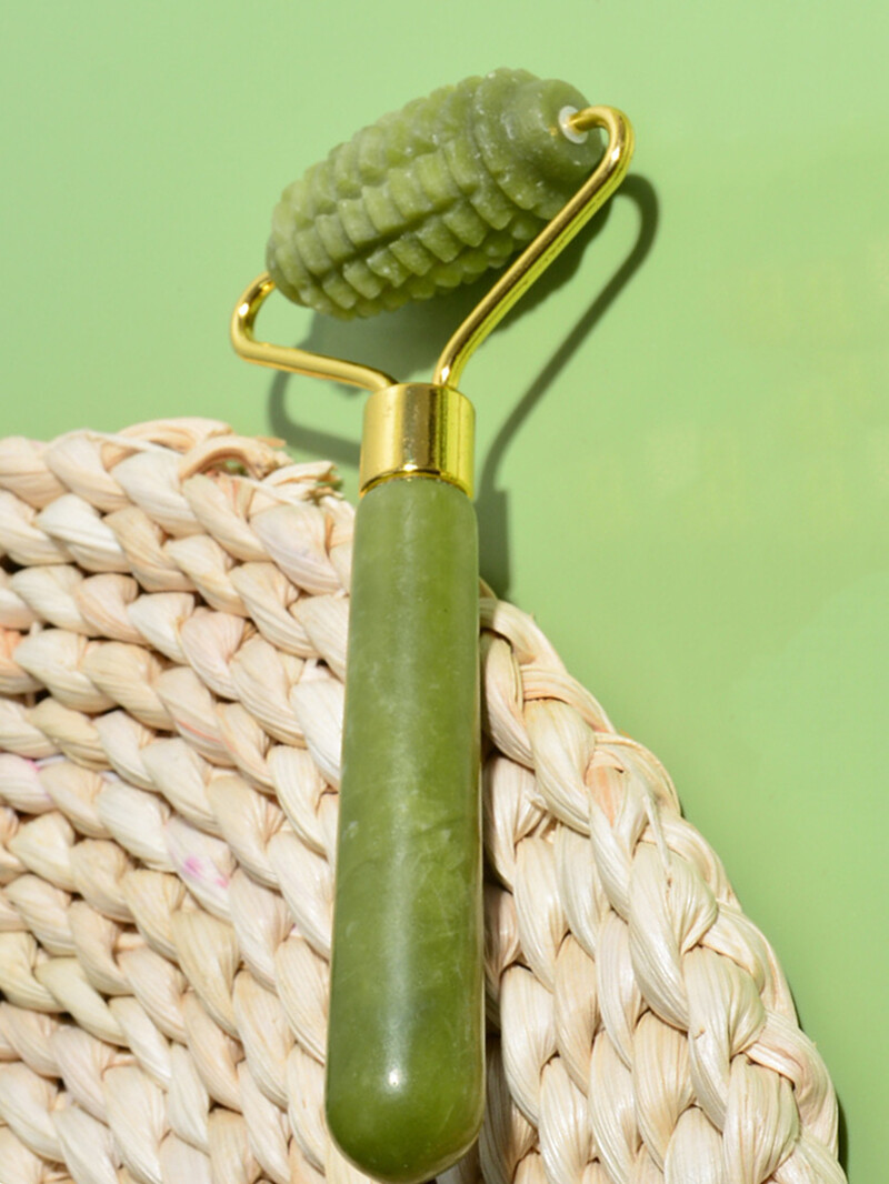 1 vnt Xiu Yu Jade Roller Veido Ridged Roller Odos Masažo Roller Veido Grožio Indelis Natūralūs Xiuyu plono veido įrankiai