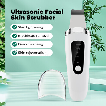 Ultrasonic Skin Scrubber Peeling Remover Blackhead Deep Face Cleaning Ultrasonic Ion Cleaner Pore Cleaner Facial Shovel Cleanser