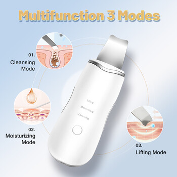 Ultrasonic Skin Scrubber Ance Pore Cleaner Peeling Deep Face Cleaning Deep Cleaning Προσώπου Ultrasonic Ion Facial Shovel Cleaner