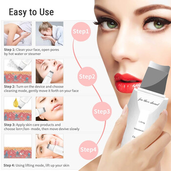 Electric Skin Scrubber Peeling Remover Blackhead Deep Face Cleaning Lifting Ion Acne Cleaner Pore Cleaner Σπάτουλα προσώπου Καθαριστικό φτυαριών