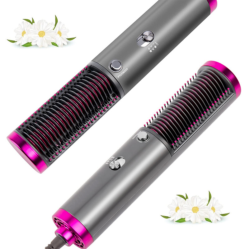 Perie cu aer cald 3 în 1 Dispozitiv de îndreptat salon Uscător rapid Pieptene cu aer cald Uscător de păr Instrumente de coafat