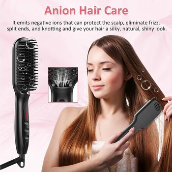 Βούρτσα ισιώματος μαλλιών Hot Comb Comb Ηλεκτρικές βούρτσες μαλλιών Ισιωτικό για τα μαλλιά Κεραμική βούρτσα ισιώματος γενειάδας κατά του ζεματίσματος