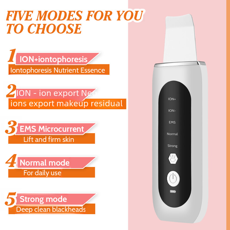 Ultragarsinis odos šveitiklis šveičiamasis inkštirų šalinimo kastuvas Clean Cavitation Peeling Cleanser Veido giluminio valymo mentele