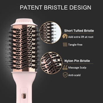 LISARPO 3 in I Hot Air Brush Blowout Brush and Volumize Hair Straightener for Women Styler Electric Brushes Πιστολάκι μαλλιών