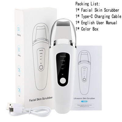 Ultragarsinis veido šveitiklis elektrinis nešiojamasis porų inkštirų sugeriantis odą pakeliantis ir stangrinantis maistas, importuojantis USB įkrovimas