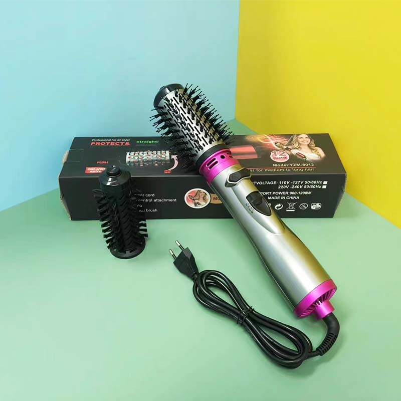 Daugiafunkcis plaukų džiovintuvo šepetys Greitai įkaistantis banguotų plaukų lygintuvas 2 viename plaukų formavimo salono elektrinis plaukų tiesinimo plaukų džiovintuvo šepetys