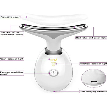 Терапия с червена светлина за шия Лице Инструменти за красота Масаж Двойна брадичка Вибрационен масажор За грижа за кожата Lmprovement Стягащ Изглаждане