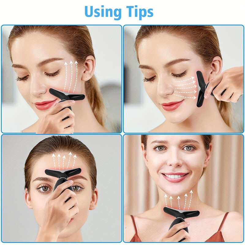 Raudonos šviesos terapija kaklui Veidui Grožio masažo įrankiai Dvigubo smakro vibracinis masažas skirtas odos priežiūrai