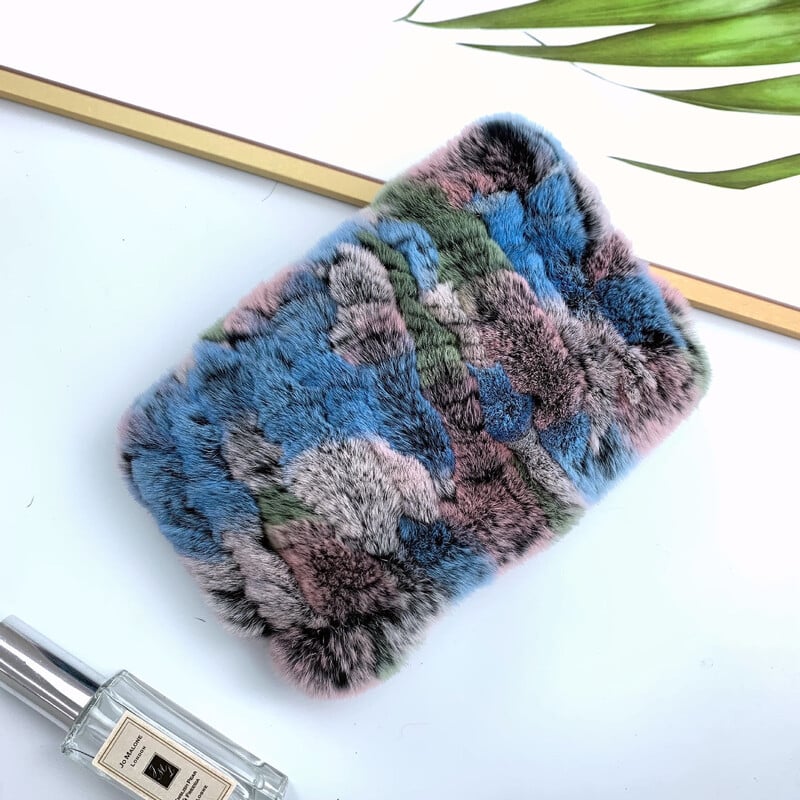 Malá zimná šatka z prírodnej kožušiny králika Rexa