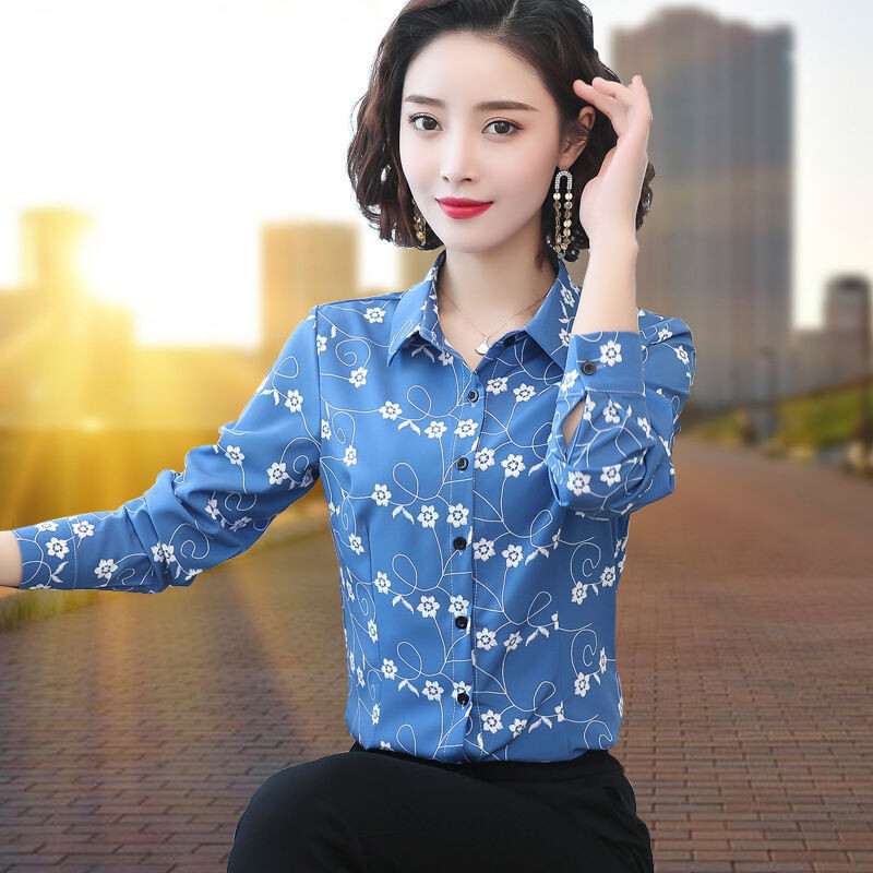 2024 m. pavasario naujo stiliaus moteriški marškiniai ilgomis rankovėmis Moteriški marškiniai korėjietiško stiliaus universalūs šoniniai ir aksominiai apatiniai marškinėliai