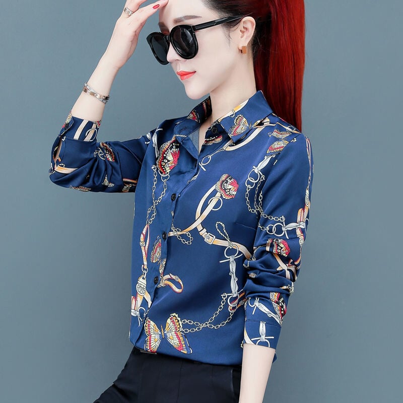 2024 m. pavasario naujo stiliaus moteriški marškiniai ilgomis rankovėmis Moteriški marškiniai korėjietiško stiliaus universalūs šoniniai ir aksominiai apatiniai marškinėliai