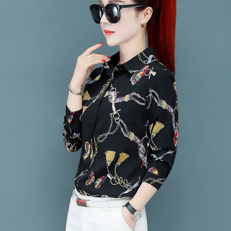 2024 m. pavasario naujo stiliaus moteriški marškiniai ilgomis rankovėmis Moteriški marškiniai korėjietiško stiliaus universalūs šoniniai ir aksominiai apatiniai marškinėliai