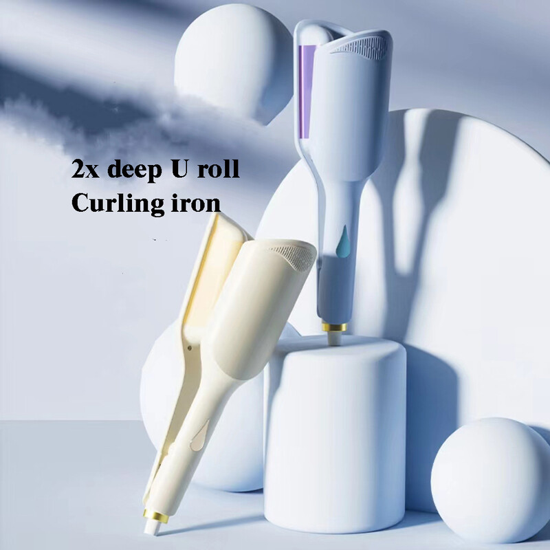 36 mm gilios bangos elektrinis kiaušinių ritininis garbanojimo geležies skystųjų kristalų ekranas Garbanojimo įrankis Ilgalaikis stilius prancūziškas bangavimas formavimo lazdelės įrankiai