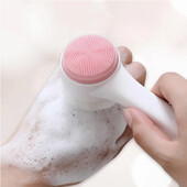 3D dvojitá silikónová čistiaca kefka na tvár, manuálna masážna kefka na tvár s mäkkými štetinami, exfoliátor, obojstranná kefka na umývanie tváre