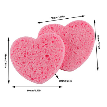 20/50 бр. Heart Natural Wood Pulp Sponge Celulose Compress Cosmetic Puff Facial Wash Sponge Face Care Clean Makeup Remover Tool