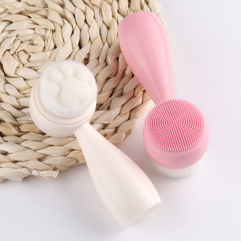 1 ks čistiaca kefka na tvár 2 v 1, exfoliačná kefka na póry a hĺbkové čistenie tváre, ultra jemná dvojitá kefka na umývanie tváre s mäkkými štetinami