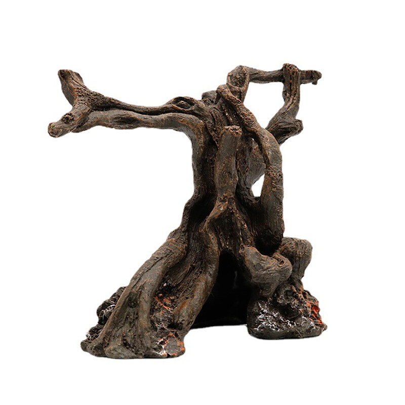 Nauja žuvelė rezervuaro dekoravimui Akvariumo slėptuvė, medžio kamieno slėptuvė Mažos žuvelės Betta House dervos šaknų dreifuojančio medžio ornamentas