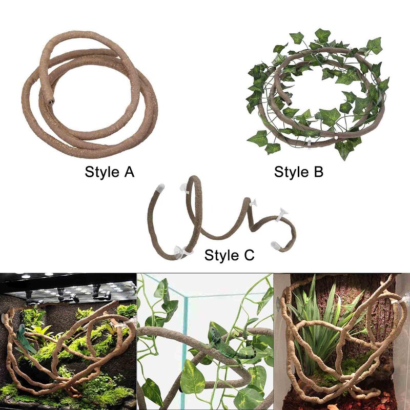 Reptile Vines Tank Accessories for Reptile Enclosur for Climbing, Jungle Climber Long Vines Habitat Decor for Leopard Gecko