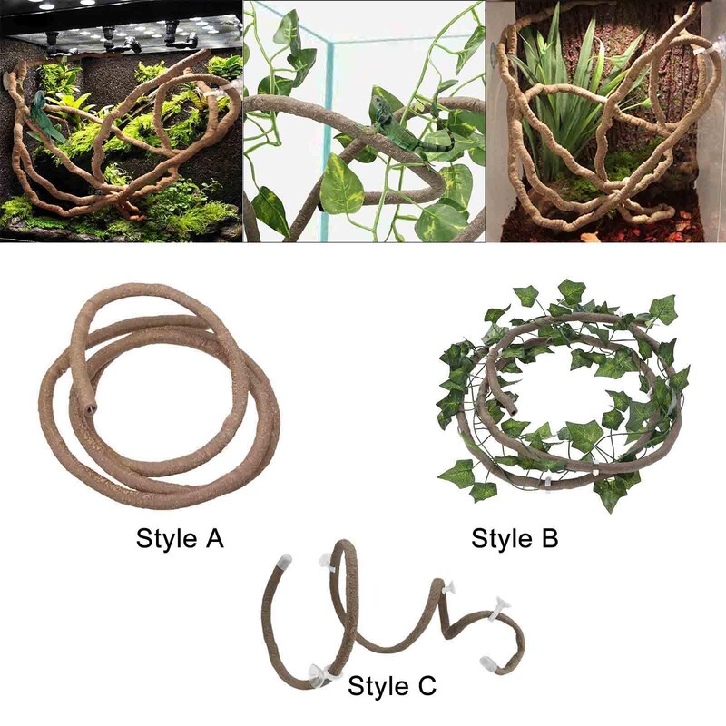 Reptile Vines Tank Accessories for Reptile Enclosur for Climbing, Jungle Climber Long Vines Habitat Decor for Leopard Gecko
