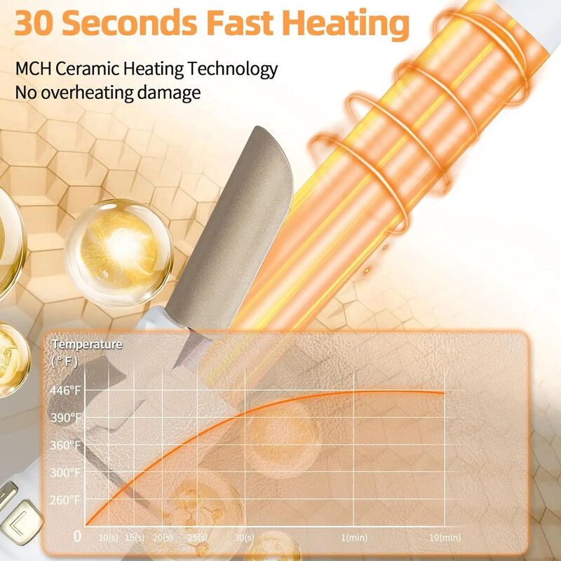 2024 legjobb hajsütő pálca, 28 mm-es, automatikusan forgó hajsütővas a professzionális nagy hullámokhoz és a befelé hajlításokhoz