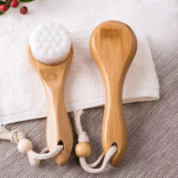 1 τεμ. Beauty Skin Care Brush Brush Cleansing Face Μαλακό μασάζ καθαρισμού προσώπου από τρίχες από φυσικό μπαμπού Φορητό πλύσιμο βαθύ καθαρό πρόσωπο