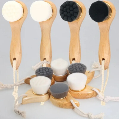1 τεμ. Beauty Skin Care Brush Brush Cleansing Face Μαλακό μασάζ καθαρισμού προσώπου από τρίχες από φυσικό μπαμπού Φορητό πλύσιμο βαθύ καθαρό πρόσωπο
