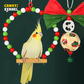 Naturaalsest puidust jõululindude kiiged mänguasjad Rippuvad närimismänguasjad väikeloomadele Lemmiklind Papagoid Pojeng Kockatiel Ronimismänguasjad