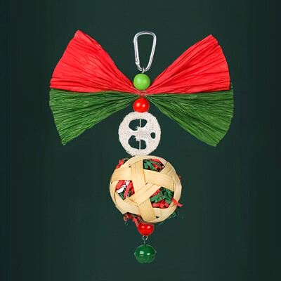 Naturaalsest puidust jõululindude kiiged mänguasjad Rippuvad närimismänguasjad väikeloomadele Lemmiklind Papagoid Pojeng Kockatiel Ronimismänguasjad