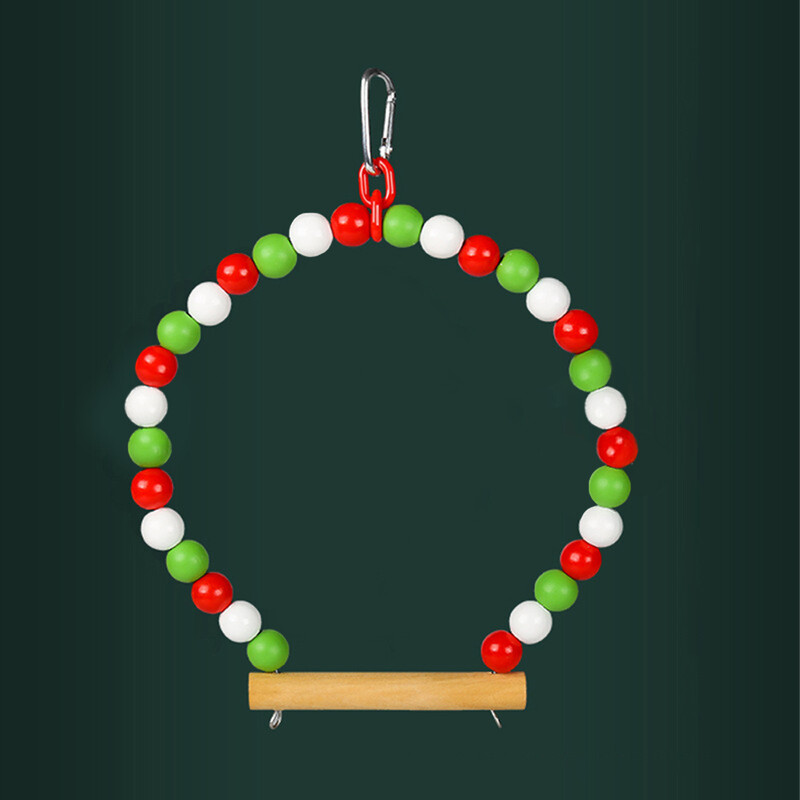 Naturaalsest puidust jõululindude kiiged mänguasjad Rippuvad närimismänguasjad väikeloomadele Lemmiklind Papagoid Pojeng Kockatiel Ronimismänguasjad