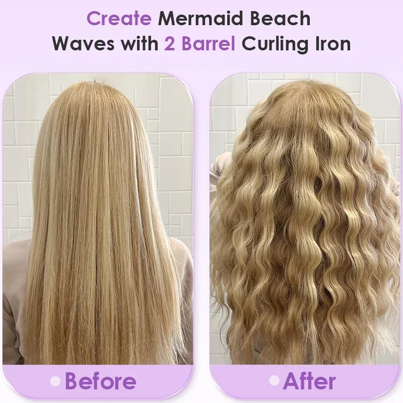 Ondulător de păr NOVUS 36MM cu val adânc, ceramică, 4 temperaturi, încălzire rapidă reglabilă cu ioni negativi, ondulator de ou rulou de ouă