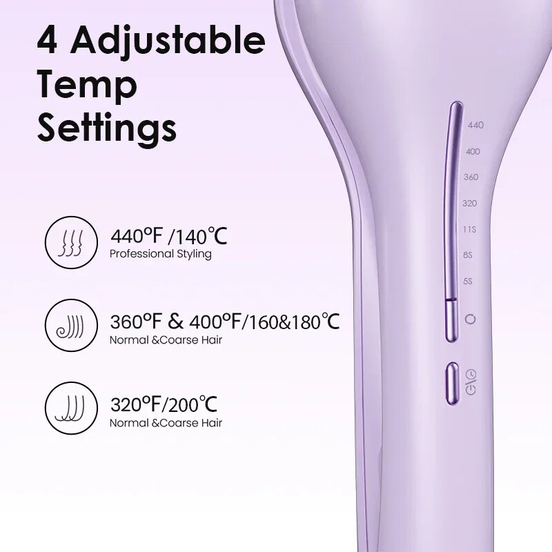 Ondulător de păr NOVUS 36MM cu val adânc, ceramică, 4 temperaturi, încălzire rapidă reglabilă cu ioni negativi, ondulator de ou rulou de ouă