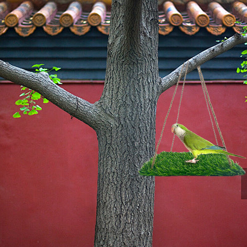 Paukščių sūpynės papūgams Dideli paukščių pašarų kilimėlių žaislai, natūralus papūgos narvelio hamakas su kabliu, laipiojantis kabantis žaislas ešeriui