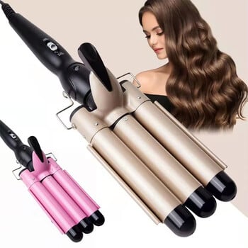 Дамска маша за коса Crimp Waver Styling Tool Salon Machine Бързо загряваща тройна 3-цевна маша за коса Crimper Roller