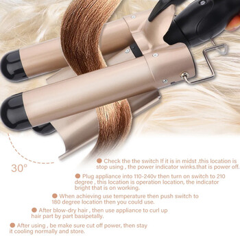 Дамска маша за коса Crimp Waver Styling Tool Salon Machine Бързо загряваща тройна 3-цевна маша за коса Crimper Roller