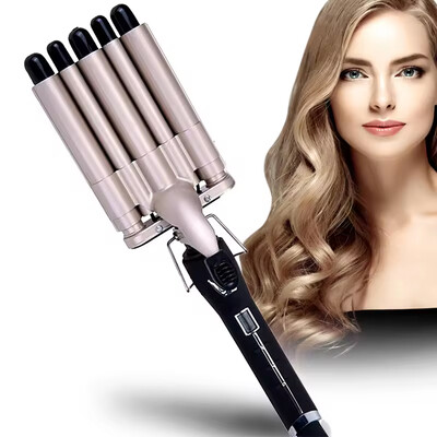 Маша за коса с пет тръби Wave Салонна и домашна употреба Бързо нагряване Hair Waver Керамична маша за коса с 5 пръчки