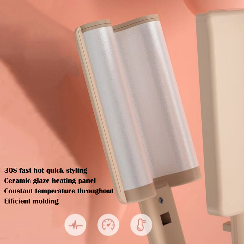 Σίδερα για μπούκλες ρολά αυγών 26mm Κεραμικό ψαλίδι για μπούκλες για παραλία Waves Εργαλεία styling μαλλιών Crimper Waver