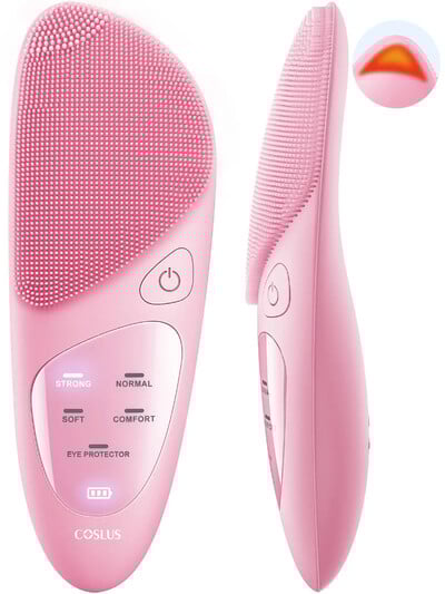 Sonic veido valymo šepetėlis giliai valantis šveičiamasis masažuojamasis vandeniui atsparus įkraunamas veido prausimo šepetėlis su akių apsauga