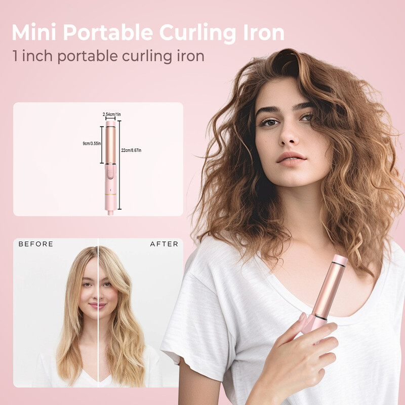 Plaukų garbanojimo geležies lazdele nešiojamas profesionalus garbanos salono kokybės garbanoms Lengvai naudojamas Greitas kaitinimas Ilgalaikiai rezultatai