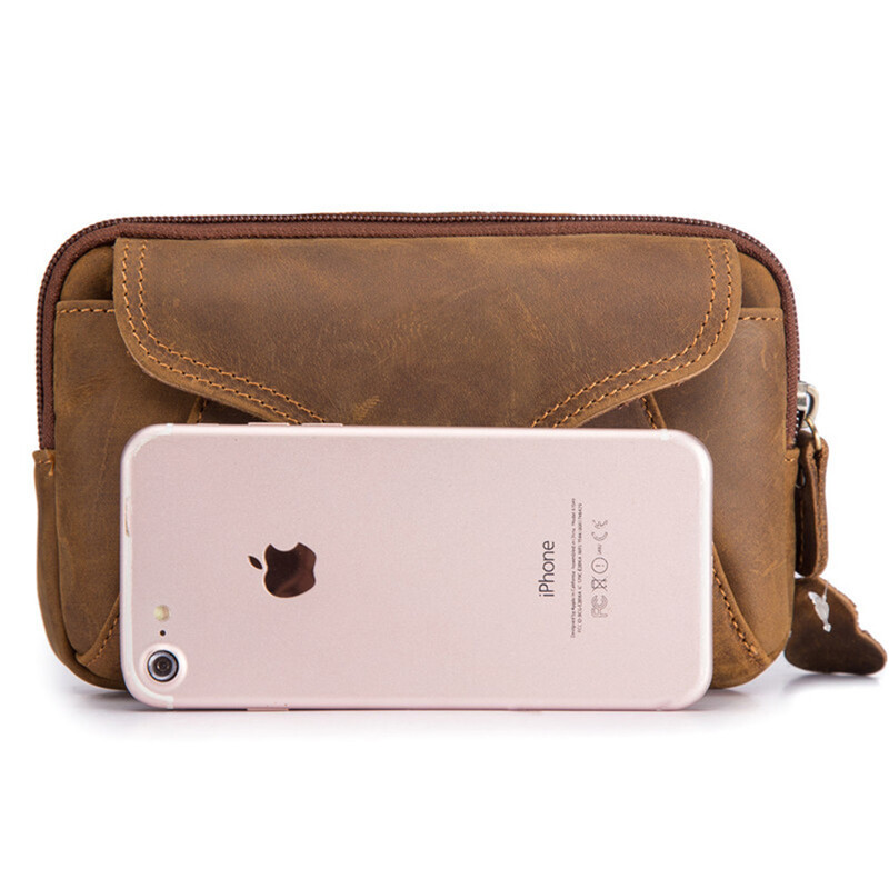 Fanny torbica oko struka Muška prava kožna remen Paketi za stražnjicu i kukove za muškarce Mini kutija za više telefona Novčanik i torbica Vanjska torbica za novčiće