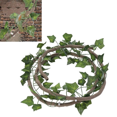 Rāpuļu kāpšanas rotaļlietas Rāpuļu kāpšanas zars Mākslīgās vītnes ķirzakas atpūtas krēsls Viltus vīnogulāju rotangpalmas sloksne rāpuļu rāpuļu vīnogulājiem
