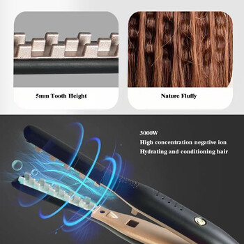 3D Grid Hair Crimper Iron Volumizer Ceramic Professional Hair Fluffy κυματοειδές μπούκλα Επίπεδος σίδηρος Νάρθηκας μαλλιών καλαμποκιού