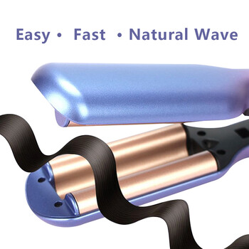 0,6 инча / 16 мм 3 барел Hair Waver Beach Waves Маша за коса Керамична машина за коса Wave Curl Tool с 5 регулируеми температури