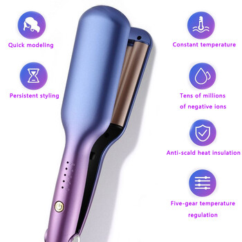 0,6 инча / 16 мм 3 барел Hair Waver Beach Waves Маша за коса Керамична машина за коса Wave Curl Tool с 5 регулируеми температури